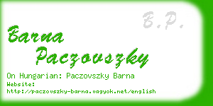 barna paczovszky business card